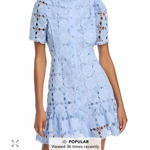 Aqua Light Blue Lace Mini Dress